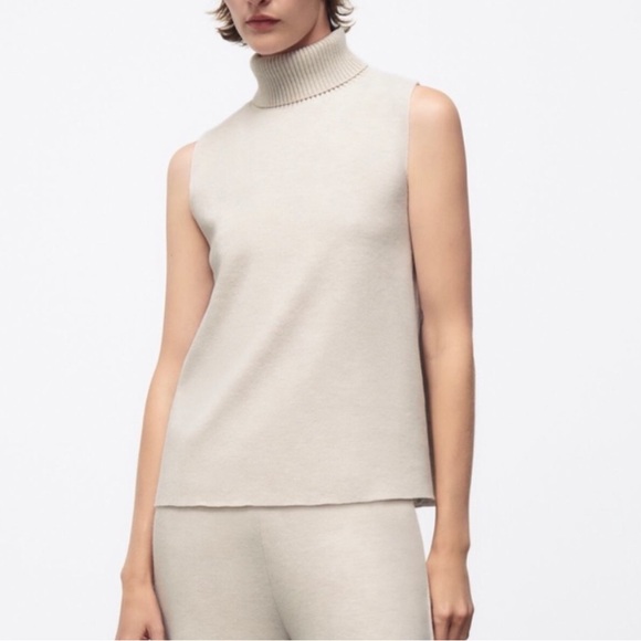 Zara Tops - ZARA Oversized sleeveless turtleneck top